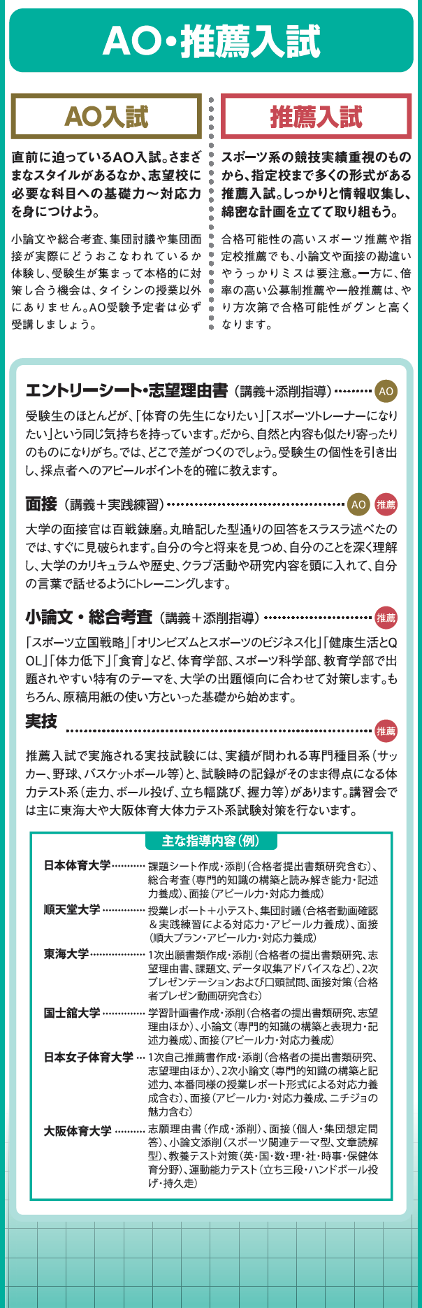 18 夏期講習会 体育 スポーツ系大学受験専門予備校 体育進学センター